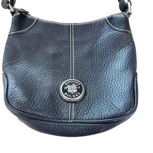 Vintage Dooney &‎ Bourke Black Small Pebble Grain Leather Hobo Shoulder Bag